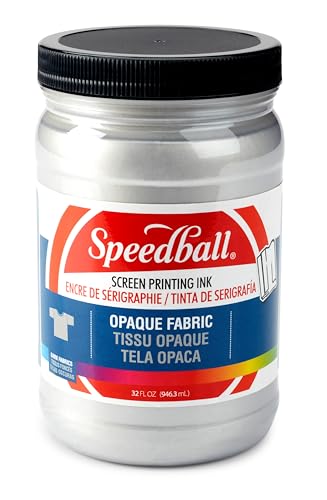 Speedball, 4827, Opaque Fabric Screen Printing Ink, 32 Fl oz., Silver - color: Silver