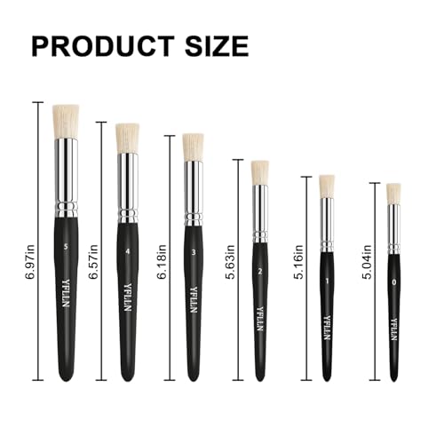 Wooden Stencil Brushes Natural Stencil Bristle Dome Art Painting Brushes Wood Paint Template Brush for Painting On Stencil Projects, Card Making, DIY, Crafts and Acrylic Oil Watercolor Painting Black - color: Black