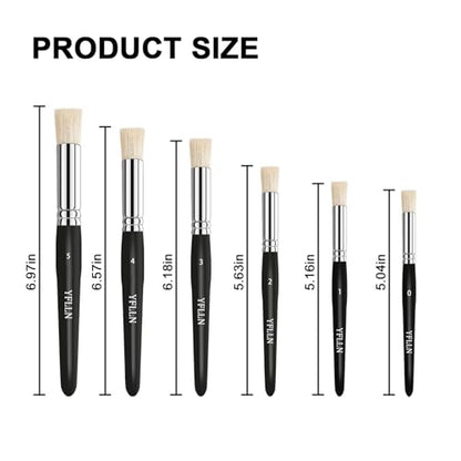 Wooden Stencil Brushes Natural Stencil Bristle Dome Art Painting Brushes Wood Paint Template Brush for Painting On Stencil Projects, Card Making, DIY, Crafts and Acrylic Oil Watercolor Painting Black - color: Black