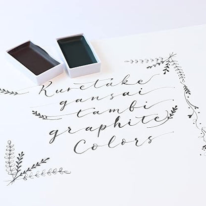 Kuretake Gansai Tambi GRAPHITE COLORS, 6 colors set, Made in Japan | 6 graphite-infused colors, Watercolor Paint Set, matte finish, Professional Use, Artist Grade