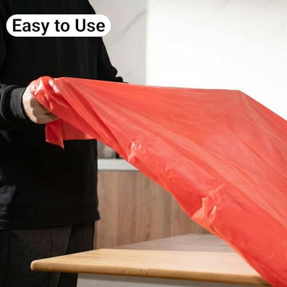 Auros 10-Pack Red Plastic Table Cloth, 84" Round Disposable Table Cover | Waterproof, Spill-Proof & Throw Away Table Cloth, Easy Cleanup for Party, Birthday, Wedding, Graduation, Picnic, Party Red - color: Party Red, size: 84" Round