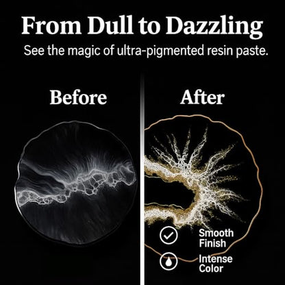 BALTIC DAY Black Abyss Epoxy Resin Pigment Paste XL (191g/6.7oz) – Opaque Epoxy Dye & High Concentration Coloring Paste, Mica Powder Alternative for Resin Art, Jewelry, Tumblers, River Tables & Crafts - color: Black Abyss XL