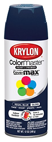 Krylon K05190107 ColorMaster Paint + Primer, Gloss, Regal Blue, 12 oz. - color: Regal Blue, size: 12 Ounce (Pack of 1), style: Gloss