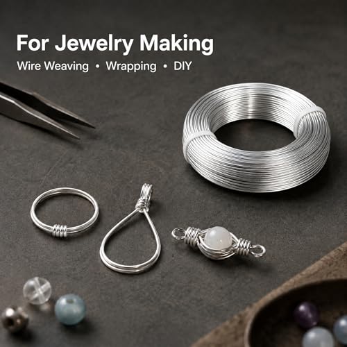 500 Feet Aluminum Craft Wire, 18 Gauge/1mm, Silver | Bendable Metal Wire, For Sculpting, Christmas Ornaments, Bonsai Trees, Jewelry Craft Making - size: 1mm