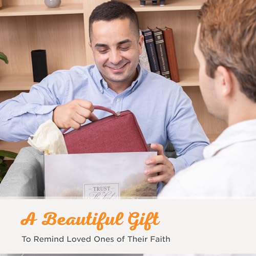 Christian Art Gifts Men/Women's Bible Cover Jesus Fish, Red Canvas, Medium - color: Red/Jesus Fish, size: Medium