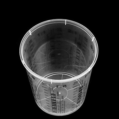 48 Pack 45 OZ Graduated Plastic Mixing Cups, Clear Paint Mixing Cups with Multiple Mixing Ratios for Paint, Epoxy, Resin, Art, Kitchen, Activators, Thinner