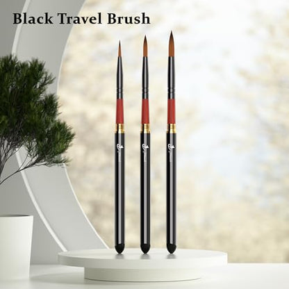 3PCS Travel Watercolor Brush Set with Detachable Portable Design