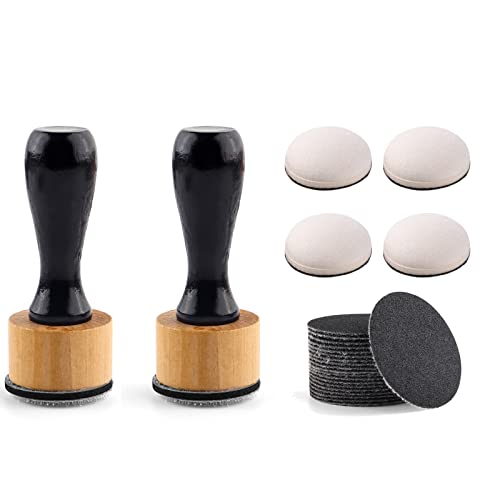 Briartw 26 PCS,2 PCS Mini Ink Blending Tool,4pcs Domed Foams and 20 Pieces Sanding Disks,Round Replacement Medium-Grit Sandpaper Provides The Ideal Friction to Work On Cardstock, Chipboard, Wood - color: 2 Handle+4 Domed Foam+20 Sanding Disk