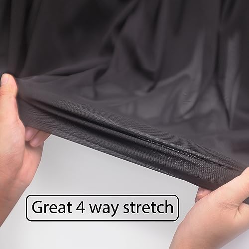 Power Mesh Fabric Superfine 4-Way Stretch Net 1 Yards Long 60" Wide (Black) - color: Black, size: 1 Yards