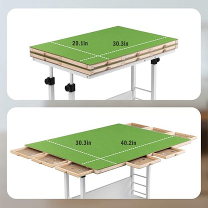 Tektalk 2000 Piece Foldable Puzzle Board with Height Adjustment, Jigsaw Puzzle Table with 2 Felt Cover & 8 Sorting Trays/Drawers, Puzzle Easel with Legs, Enclosed with 4 Roller Wheels (Green) - color: Green