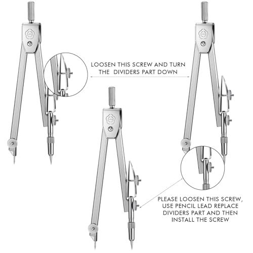 Zonon 12 Set Student Protractor and Compass Set, Student Geometry Math Set, Compass for Geometry and 180 Degree Math Protractor for Drawing Measuring School Office