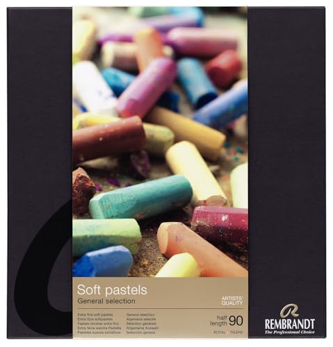 Rembrandt Soft Pastels, Half Stick, 90 Piece Professional Set | Soft Pastels with High Pigment Concentration and Lightfast Color, Professional Dry Art Medium