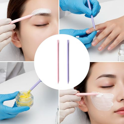 6 PCS Non-Stick Wax Spatulas Set, Silicone Wax Applicator 3 Sizes Scrapers Reusable Silicone Stirring Stick For Body Use Home Salon (Pink&Pruple)