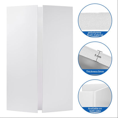 Foam Board Trifold 52 x 40 x 3/16"(5mm), Large Foam Core Poster Board | 5 Pack, Acid Free White Foamboard, Rigid Sign Board for Mounting, Framing, Backing, Display, Presentation, Prints & Art - size: 52x40 in 5 Pack
