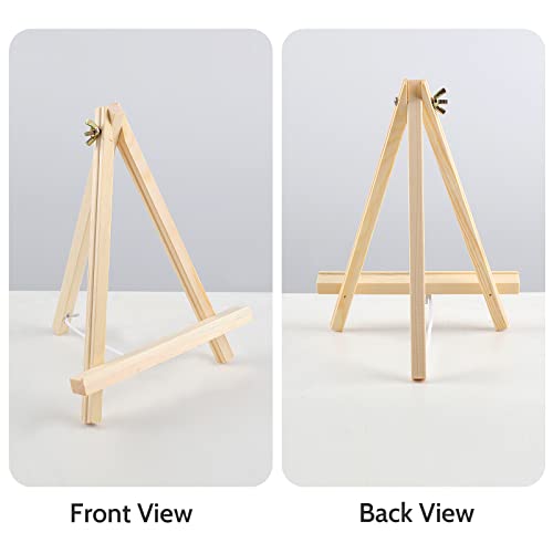 6PCS Wood Easels, 9 Inches Tabletop Easels, Tripod, Painting Party Easel, Kids Student Tabletop Easels for Painting, Art Craft Painting Easel Stand for Artist Adults Students - style: 6
