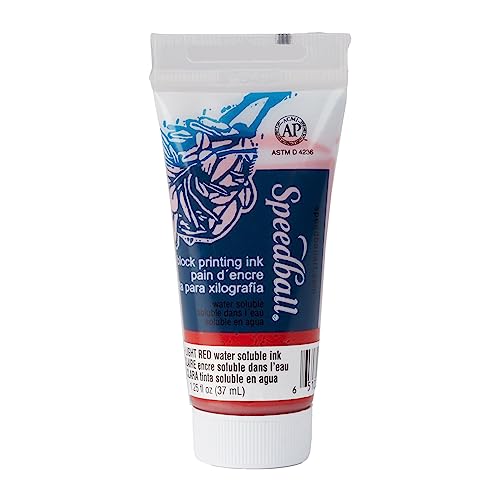 Speedball Water Soluble Block Printing Ink: Light Red, 37cc - color: Light Red