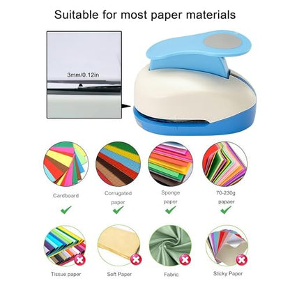 Circle Punch 5/8 inch Craft Lever Circle Shape Lever Punch Handmade Paper Candy Color by Random 5/8 inch（16mm） - color: EVA-Circle-5/8