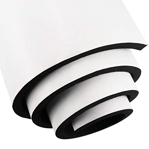 DGSL Foam Insulation Neoprene Sheets with Adhesive, 12''W x 59''L x 1/4''T | Weatherproof Soundproof Padding for Automotive, Multi-Function Soundproof Large Closed Cell Neoprene Rubber Roll - color: Black, size: 12 in x 59 in x 1/4 Inch