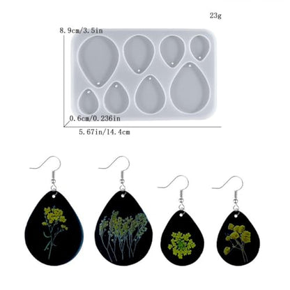 (Eight Sets) Silicone Resin Mold for Badge Reel Grips, Earrings, Studs, Keychains, Phone Grips, Magnets, Jewelry Casting