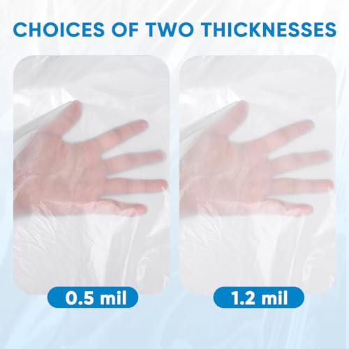 TICONN 12 x 9 Ft Plastic Drop Cloth for Painting, Waterproof Painters Plastic Sheeting, Painting Tarp for Furniture Cover, Floor Protection (3PK, 1.2Mil) - size: 1.2 Mil