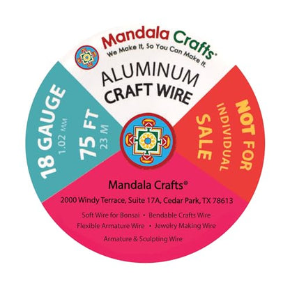 Mandala Crafts 18 Gauge Rose Gold Tone Combo Anodized Aluminum Craft Wire - color: Rose Gold Tone Combo, size: 18 Gauge 75X6 Feet