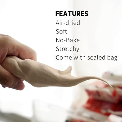 Air Dry Clay Lightweight, Flexible Modeling Clay for Adults Arts and Crafts | Professional & Moldable, Soft & No-Stick, Polymer Clay for Sculpting, Molding,Anime Figures,Making Costumes,DIY Projects - color: Skin