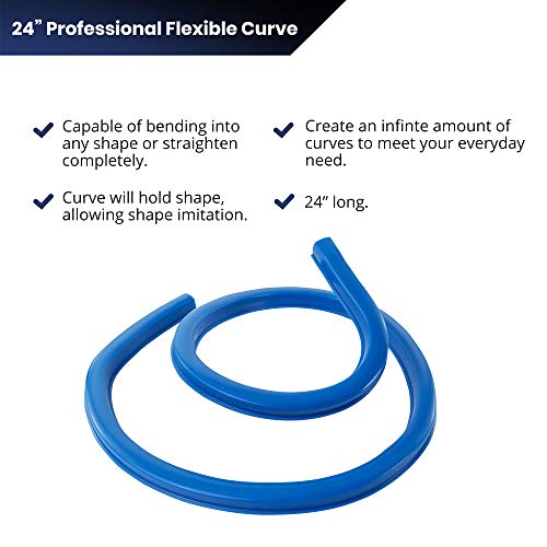 Pacific Arc Flexible Curve 24" with Inking Edge, For Drawing, Pattern making, Engineering, Stencil making - size: 24 Inch