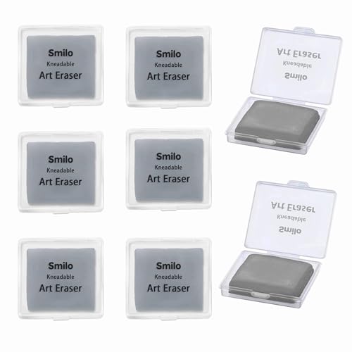Smilo Kneaded Erasers for Artists, Gray Moldable Putty, 8-Pack - color: Gray