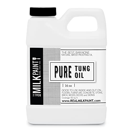 Real Milk Paint, Pure Tung Oil for Wood Finishing, Cutting Boards, Outdoor Furniture, Butcher Blocks, Wood Flooring, Food Grade, Waterproof, 16 oz - size: 16 Fl Oz (Pack of 1)