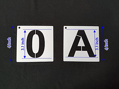 3 Inch Letter Stencils Kit, Alphabet Art Craft Stencils, Reusable Plastic Letters and Numbers Stencil Set for Wood, Wall, Fabric, Rock, Chalkboard, Signage and DIY Art Projects (White, 36 Pcs) - size: Font Sizes:3 Inch