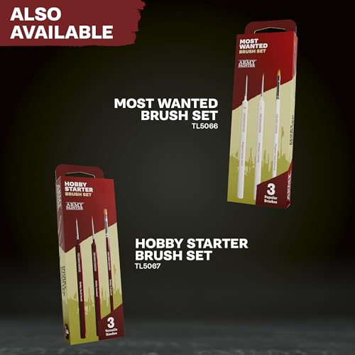 The Army Painter, Masterclass Drybrush Set, 3 sizes | Goat hair brushes for hobby drybrushing, incl. one powerful 15 mm brush