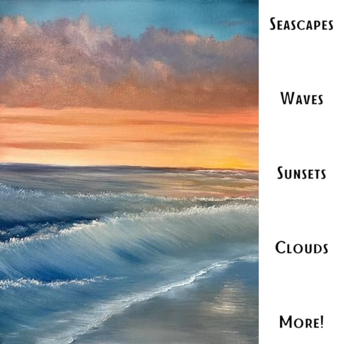 10 Piece Landscape Brush Set, for Wet on Wet Painting: 2 Inch, 1 Inch, 1 Inch Oval, 4 & 6 Fan, Filbert, 2 Palette Knives, Liner, Mop Blender - Adam Lashley