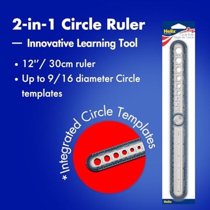 Helix - Circle Ruler - Assorted Colors - 12-inch