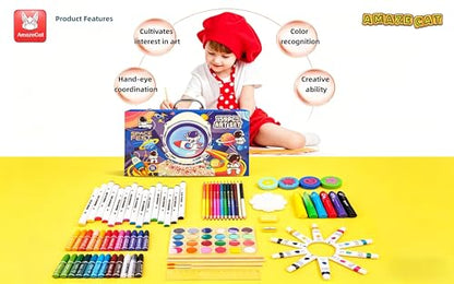 AmazeCat Art Supplies,159-Piece Deluxe Art Set,Drawing &Painting Kits for Kids,Gift Box for Adults Artists Kids Teens Girls Boys 4-12 - color: 159Set-Blue