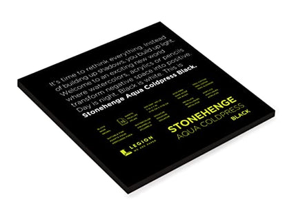 Stonehenge Aqua Black Medium Weight Pad, 140lb, Coldpress, 7 x 7 Inches, 15 Sheets for Wet and Dry Media - size: 7 x 7