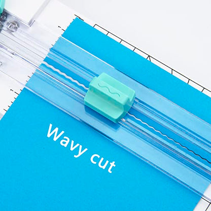 Paper Trimmer Replacement Blades Use for 4 Style Multi-Function Scrapbooking Tool with Dial Blades of Wave Paper Cutter Blade Refills Mint Green (4 Pack） - style: Wave Paper Cutter Blade