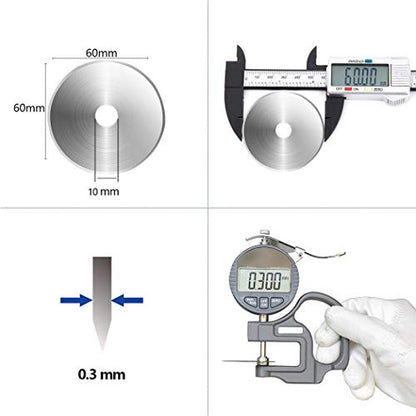 SOMOLUX 60mm Rotary Blades Compatible with Fiskars 60mm Rotary Cutter Perfect for Sewing Arts Crafts, Sharp, and Durable 5 Pack (Round hole 10mm) - color: 5pcs 60mm for Fiskars