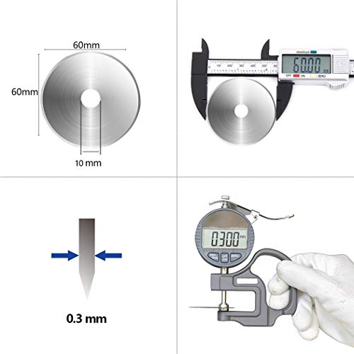 SOMOLUX 60mm Rotary Blades Compatible with Fiskars 60mm Rotary Cutter Perfect for Sewing Arts Crafts, Sharp, and Durable 5 Pack (Round hole 10mm) - color: 5pcs 60mm for Fiskars