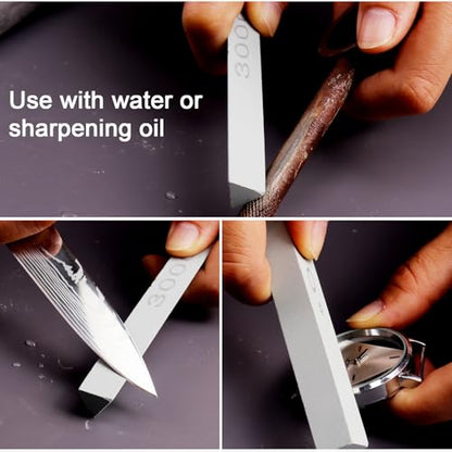 Sharpening Stone Sticks,Triangular 10pcs Green Carbon Oilstone Sanding Bar for sharpening cutting tools, Honing Steel Tool (5.9 * 0.47Inch) - size: 5.9*0.47Inch