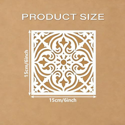 9 Pcs Mandala Stencils for Painting Reusable Plastic 6×6 Inch Mandala Dot Stencils Drawing Templates for Crafts DIY Wall Canvas Notebook Knit Card Wood