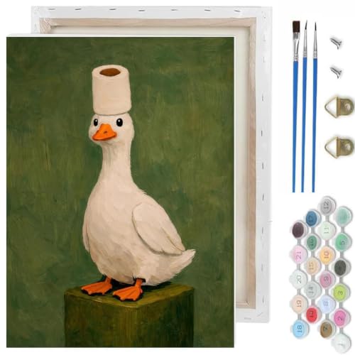 Vintage Duck Paint by Numbers Kit for Adults,Fun Paint by Number With Frame - color: Duck-MT6586