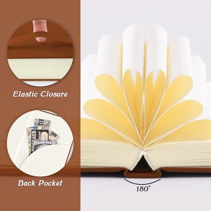 qianshan Mix Media Pad,3.5"x5.5" Small Hardcover Leather Art Sketchbook,105 GSM 200 Sheets/400 Pages Acid Free Artistic Painting Drawing Sketching Writing Paper, Handy Pocket Journal Notebook.Brown - color: 105gsm-brown