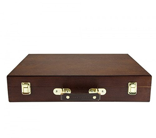 Creative Mark Capri 2 Deluxe Wood Artist Paint Box - Storage for Art Supplies, Paints, Mediums, Brushes, Compartment Storage, Lightweight, Travel - [Oil-Stained – Dark Walnut Finish] - color: Walnut