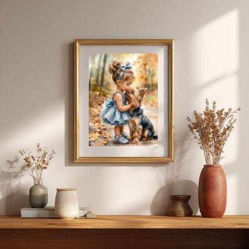 Gemozaic Girl and Dog Paint by Numbers Kit for Adults, 16x20 in, Unframed - color: MT22801