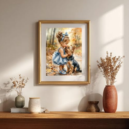 Gemozaic Girl and Dog Paint by Numbers Kit for Adults, 16x20 in, Unframed - color: MT22801