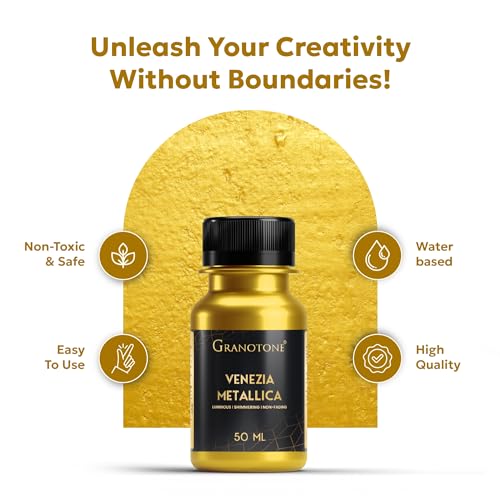 GRANOTONE Metallic Gold Acrylic Paint 1.69 fl oz 50 ml