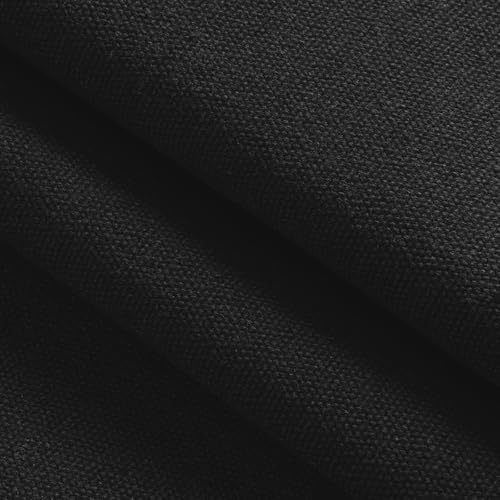 12oz Heavy Duty Canvas Fabric, 59" W Natural Cotton Duck Cloth 1 Yard - color: Black, size: Pre Cut - 1 Yard