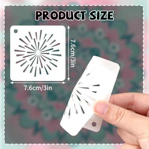 JULMELON 20Pcs Mandala Stencils 3 Inch, Reusable for Rock Wood Painting | Plastic Reusable, for DIY Art Projects Fabric Canvas Wall, Mandala Rock Painting Stencils - style: Mandala Stencils
