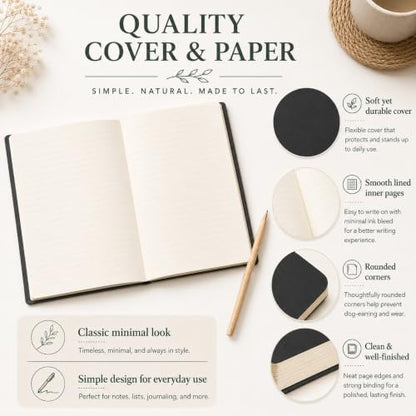 Mimorou 100 Pcs A5 Journals Notebooks Bulk,Black,Lined - color: Black, style: Lined