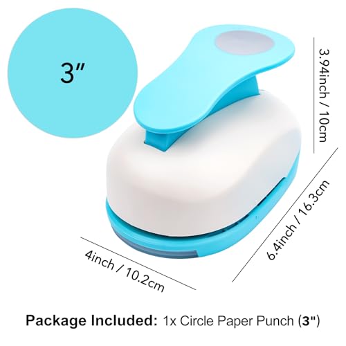 3 Inch Circle Punch, Large Circle Hole Punch, Craft Punches for Paper Crafts, Circular Cutter Tool Circles Hole Puncher Handmade Paper Craft Lever Punches for PaperCrafts DIY Crafting Scrapbooking